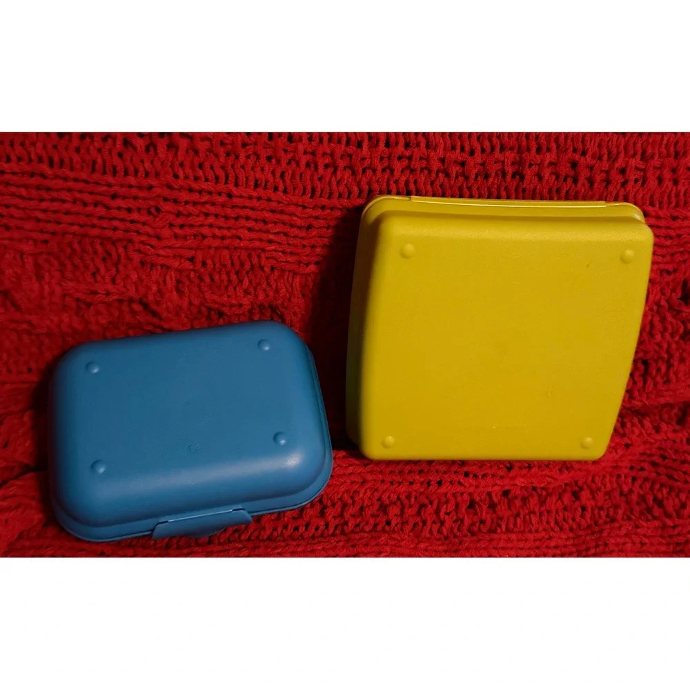 Tupperware Eco Sandwich Snack Container Set Living Green Earth Rocks Guitar 2pc